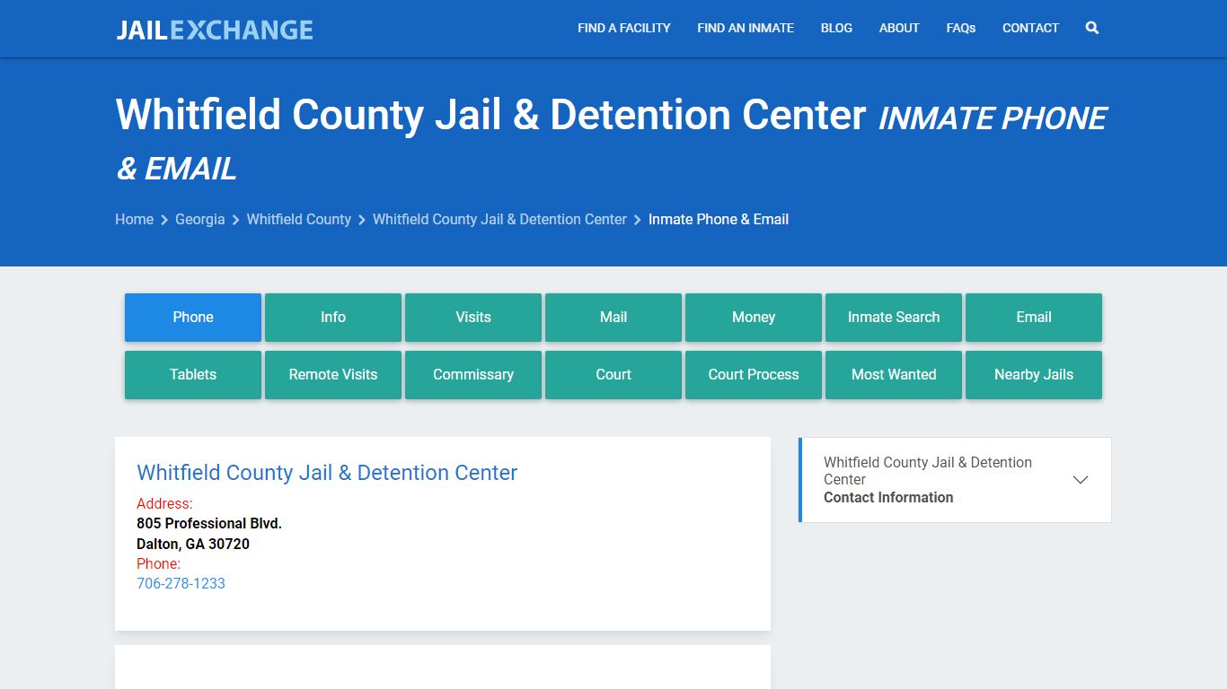 Inmate Phone - Whitfield County Jail & Detention Center, GA